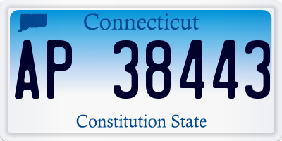 CT license plate AP38443