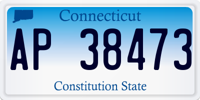 CT license plate AP38473
