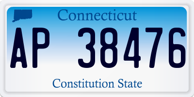 CT license plate AP38476