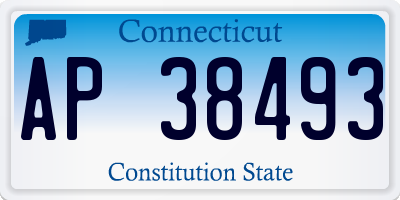 CT license plate AP38493