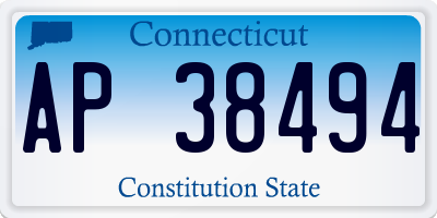 CT license plate AP38494