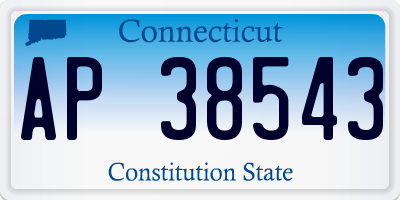 CT license plate AP38543