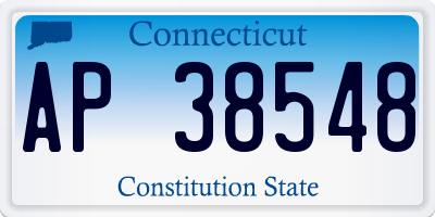 CT license plate AP38548