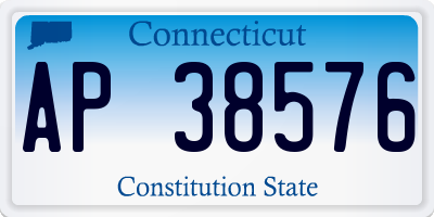 CT license plate AP38576