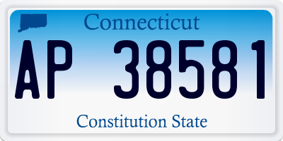 CT license plate AP38581