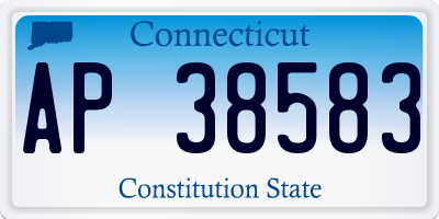 CT license plate AP38583