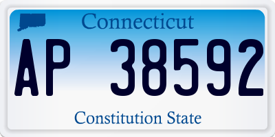 CT license plate AP38592