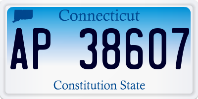 CT license plate AP38607