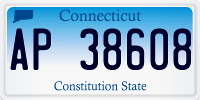 CT license plate AP38608