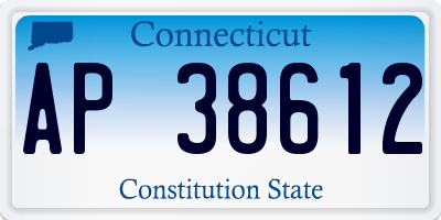 CT license plate AP38612