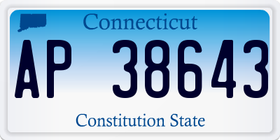 CT license plate AP38643