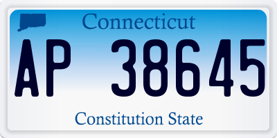 CT license plate AP38645
