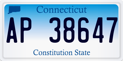 CT license plate AP38647
