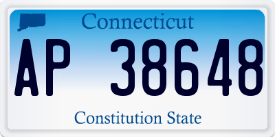 CT license plate AP38648