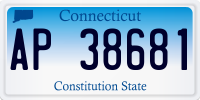 CT license plate AP38681