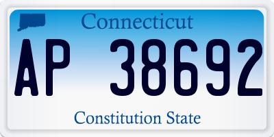 CT license plate AP38692