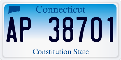 CT license plate AP38701