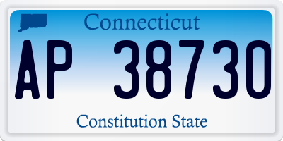 CT license plate AP38730