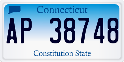 CT license plate AP38748