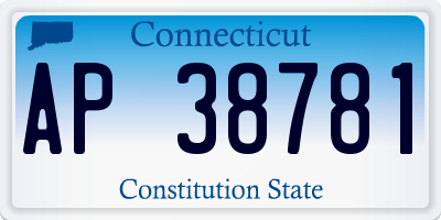 CT license plate AP38781