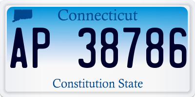 CT license plate AP38786