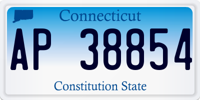 CT license plate AP38854