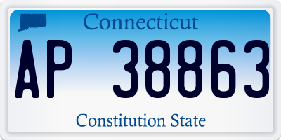 CT license plate AP38863