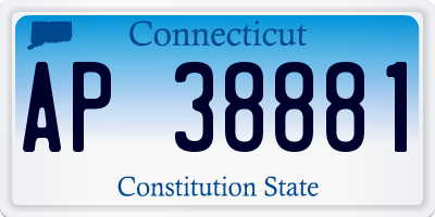 CT license plate AP38881