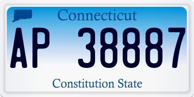 CT license plate AP38887