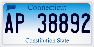 CT license plate AP38892
