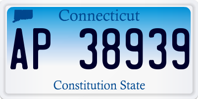 CT license plate AP38939