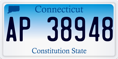 CT license plate AP38948