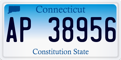 CT license plate AP38956