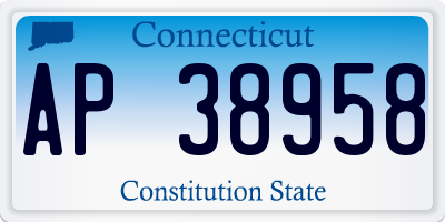 CT license plate AP38958