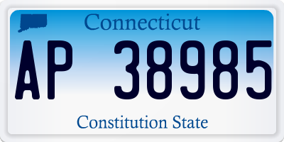 CT license plate AP38985