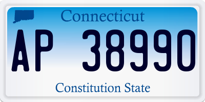 CT license plate AP38990