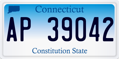 CT license plate AP39042
