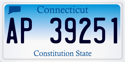 CT license plate AP39251