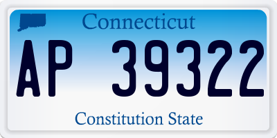 CT license plate AP39322