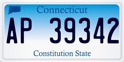 CT license plate AP39342