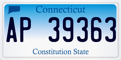 CT license plate AP39363