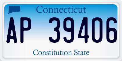 CT license plate AP39406