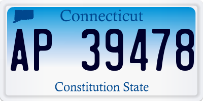 CT license plate AP39478