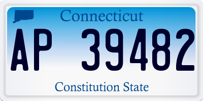 CT license plate AP39482