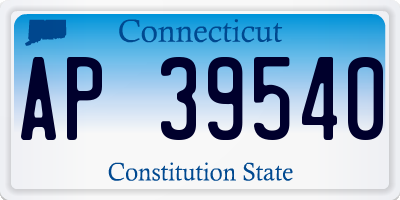CT license plate AP39540