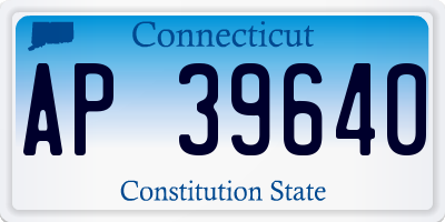 CT license plate AP39640