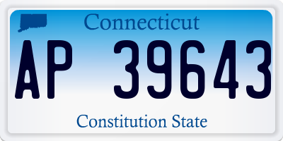 CT license plate AP39643