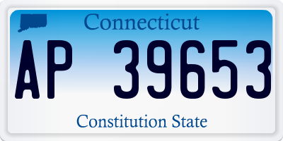 CT license plate AP39653