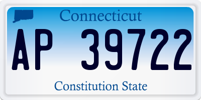 CT license plate AP39722