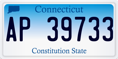 CT license plate AP39733